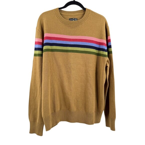 Houston White XL Striped Cotton Sweater Beige Multicolor - Picture 2 of 8